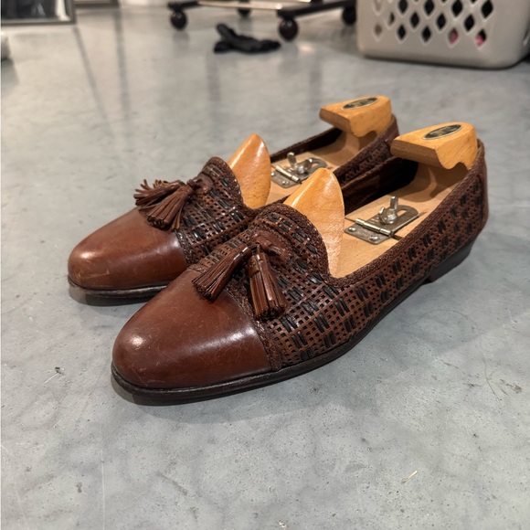 Mens Cole Haan “Bragano” woven two tone Leather Tassel Loafers 11 M - Picture 1 of 8